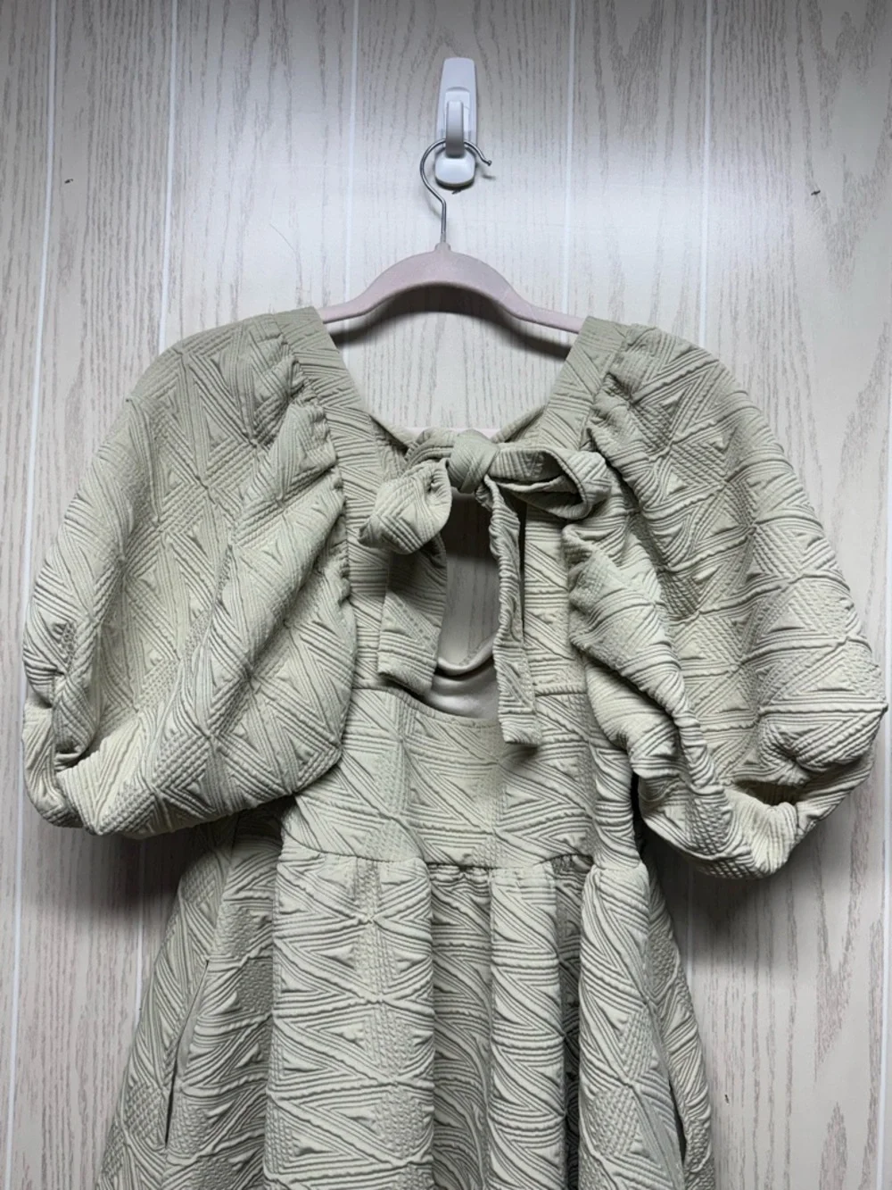 Free people green sleeve short dress sz M - Picture 5 of 5